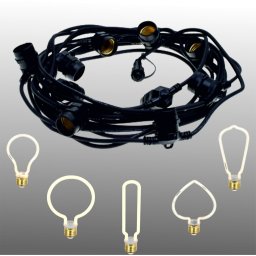 Pachet ghirlanda 10m, E27, IP65 cu 10 becuri LED 4W