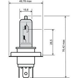 BEC FAR H4 - 12V 18/18W (3 picioare)