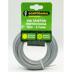 Fir taietor cu insertie metalica 15 m - 2.7 mm (sectiune rotunda) (MC)