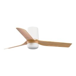 Ventilator LED dimabil de tavan FARO 33833WT-1TW MINI PUNT TUB S 10W/230V maro/alb d. 90 cm WT + telecomandă
