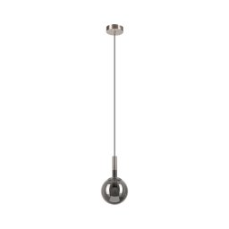 Lustră pe cablu ROLLO 1xE14/5W/230V crom mat/fumuriu