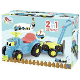 ECOIFFIER SET TRACTOR RIDE CU REMORCA SI COSITOARE
