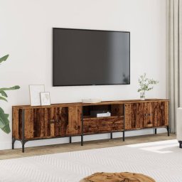 Comoda TV cu sertar, lemn vechi, 200x25x44 cm, lemn prelucrat GartenMobel Dekor