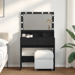 Masa de toaleta cu LED, negru, 80x41x134,5 cm GartenMobel Dekor