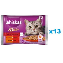 WHISKAS Adult Set 52x85 g plicuri hrana umeda pisica Classic Meals bucati de vita, pasare, miel si rata in jeleu