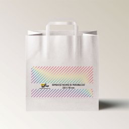 Pungi personalizate fata verso, 26+17 x 27 cm, hartie alba, maner banda, 70g
