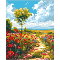 Set pictura pe numere, cu sasiu, Zi de vara, 40x50 cm