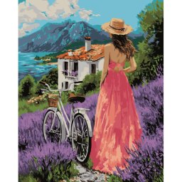 Set pictura pe numere, cu sasiu, Priveliste frumoasa, 40x50 cm