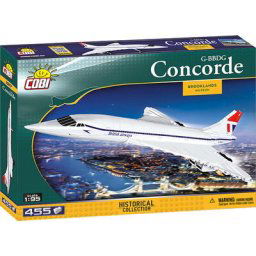 Set de constructie si placa de constructie, Cobi, avionul supersonic CONCORDE G-BBDG, 455 piese