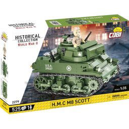 Set de constructie, Cobi, Al doilea razboi mondial H.M.C. M8 SCOTT, 525 piese