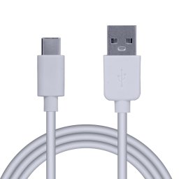 CABLU alimentare si date SPACER, pt. smartphone, USB 2.0 (T) la USB Type-C(T), PVC, 2.1A, Retail pack, 1.8m, Alb, "SPDC-TYPEC-PVC-W-1.8