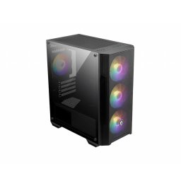Carcasa PC MSI MAG FORGE M100A, mATX, RGB, Negru Transparent