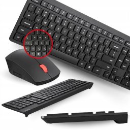 Kit Tastatura si Mouse Gen 2, LENOVO Essential Wireless, layout CA-US, Negru