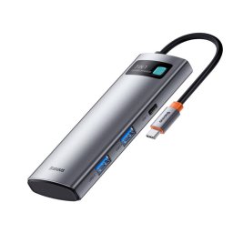 Hub Baseus 7 in 1, USB-C to 2x USB 3.0 + HDMI + USB-C PD, port PD 5V, 9V, 14.5V, 20V , 5A maxim, Gri