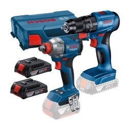 Bosch - GDX 18V-285 + GSB 185-LI - Masina de insurubat cu impact, patrat 1/2 inch si hexagon interior 1/4 inch, 285 Nm, M8-M18 + Masina de gaurit si insurubat cu percutie, 50 Nm + Set 2 acumulatori si incarcator, Li-Ion, 18 V, 2 Ah + Valiza plastic