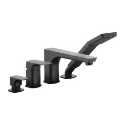 Baterie de cadă cu 4 orificii KFA Armatura 5535-210-81 MOKAIT alamă/negru mat