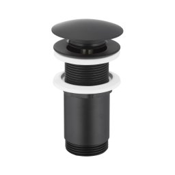 Ventil de lavoar fără preaplin KFA Armatura 660-253-81 CLICK-CLACK d. 6,6 cm negru mat