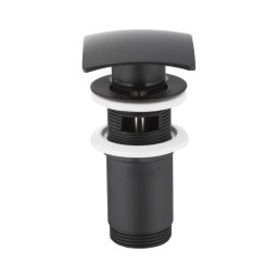 Ventil de lavoar cu preaplin KFA Armatura 660-454-81 CLICK-CLACK 7x7 cm negru mat