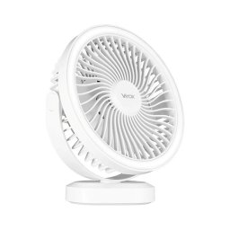 Ventilator LED reîncărcabil de masă cu iluminare LED/3W/5V USB 2400 mAh alb
