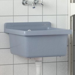 Chiuveta lavoar pentru montare pe perete gri 40x40x24 cm rasina GartenMobel Dekor
