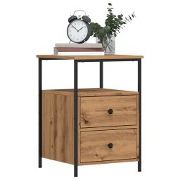 Noptiere 2 buc. stejar artizanal, 34x35,5x50 cm, lemn prelucrat GartenMobel Dekor