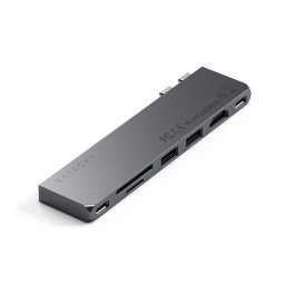 Hub Usb Satechi PRO hub slim pentru Macbook, 2 x USB A/ C, 4K HDMI, SD/Micro SD, Gri