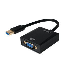 CABLU video LOGILINK, adaptor USB 3.0 (T) la VGA (M), 10cm, rezolutie maxima Full HD (1920 x 1080) la 60 Hz, negru, "UA0231"