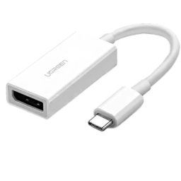 CABLU video Ugreen, "MM130" adaptor USB Type-C (T) la DisplayPort (M), 10 cm, rezolutie maxima 4K UHD (3840 x 2160) la 60 Hz, alb "40372" - 6957303843725