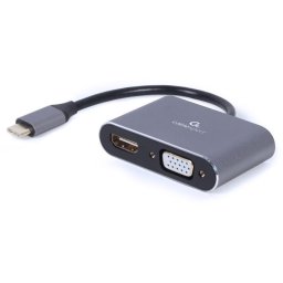 Adaptor Gembird A-USB3C-HDMIVGA-01, USB-C - HDMI + VGA, 0.15m