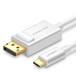 Cablu video MM139 Ugreen USB Type-C tata la DisplayPort tata, 1.5m, rezolutie maxima 4K UHD 3840 x 2160 la 60 Hz, Alb