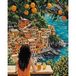 Set pictura pe numere, cu sasiu, Farmec italian, 40x50 cm