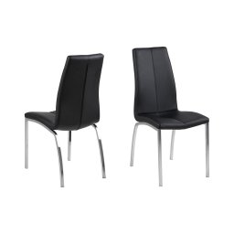 Scaun de sufragerie AMAL 1 buc. negru/crom mat