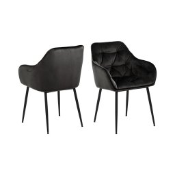 Scaun de sufragerie cu cotiere AYLIN 1 buc. negru