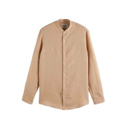 SCOTCH & SODA Cămaşă Regular Fit Stand-Up Collar Linen 180017 SC260 soft camel