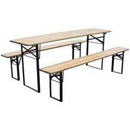 Set mobilier gradina/terasa, pliabil, 1 masa, 2 banci, 200 cm, Dortmund
