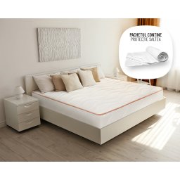 Saltea Ortopedica Green Future Orange Line Pachet 160x190 cm, medie/tare, 18 cm, husa antialergica