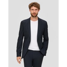 s.Oliver BLACK LABEL Sacou elegant barbati cu croiala Regular Fit, Bleumarin (SELECTATI MARIMEA: 44)