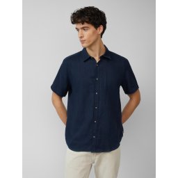 s.Oliver Camasa usoara cu maneca scurta, barbati, din 100% in, Regular fit, Bleumarin inchis (SELECTATI MARIMEA: S)
