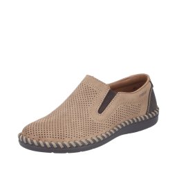 Pantofi barbati din piele naturala nabuc, Rieker, B2460-25, maro