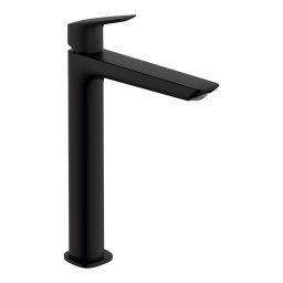 Baterie inalta de lavoar, Hansgrohe, Logis Fine 240, cu ventil, negru mat