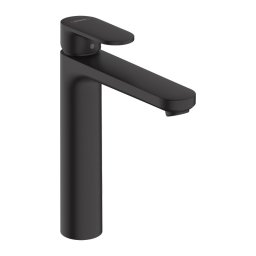 Baterie inalta de lavoar, Hansgrohe, Vernis Blend 190, cu ventil, negru mat