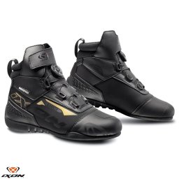 Ghete moto Roadster femei All season Ixon model Ranker WP LS culoare: negru/gold (auriu) (100% waterproof)