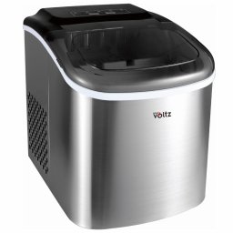 Aparat cuburi de gheata Oliver Voltz OV51447CS, 120W, 12kg/24 ore, 1.3 L, 9 cuburi/ ciclu de operare, Indicator de gheata si apa, Inox