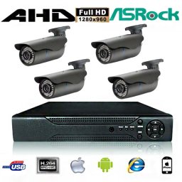 KIT de Supraveghere cu 4 camere FULL HD AHD KIT 4CH