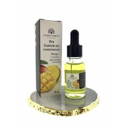Ulei uscat de cuticule cu pipetă, parfum de mango, Global Fashion, 15 ml