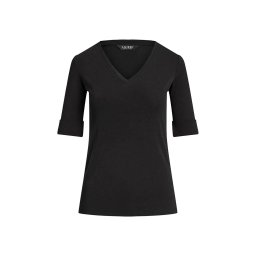 RALPH LAUREN Bluză V Judy-Elbow Sleeve 200815843003 001 black