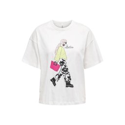 ONLY T-Shirt Onltenna S/S Girl Box Jrs 15347020 11-4201 TCX cloud dancer/collection