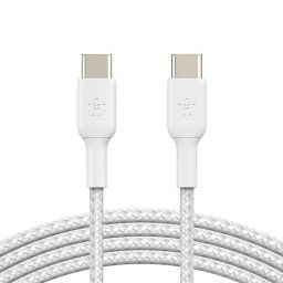 Cablu Date Belkin Boost Charge USB-C TO USB-C Braided 0.15m Alb