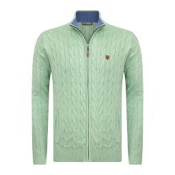 Jacey Quinn Geacă tricotată maro / verde mentă / verde deschis