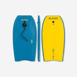 Bodyboard 100 Albastru-Galben cu coardă pentru încheietură - Mărimea 42'